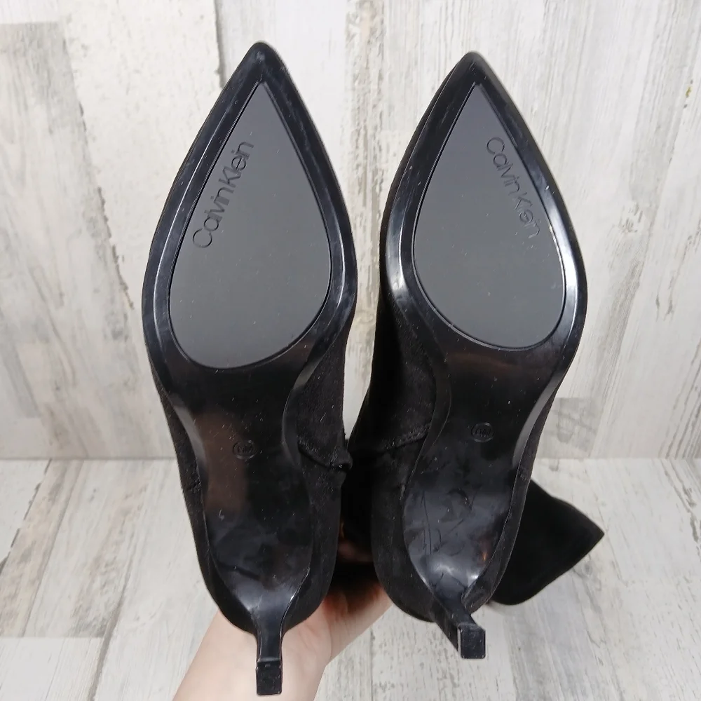 Calvin Klein‎ Over-the-Knee Boot Women's 6M Sacha Faux Suede Stiletto Point Toe